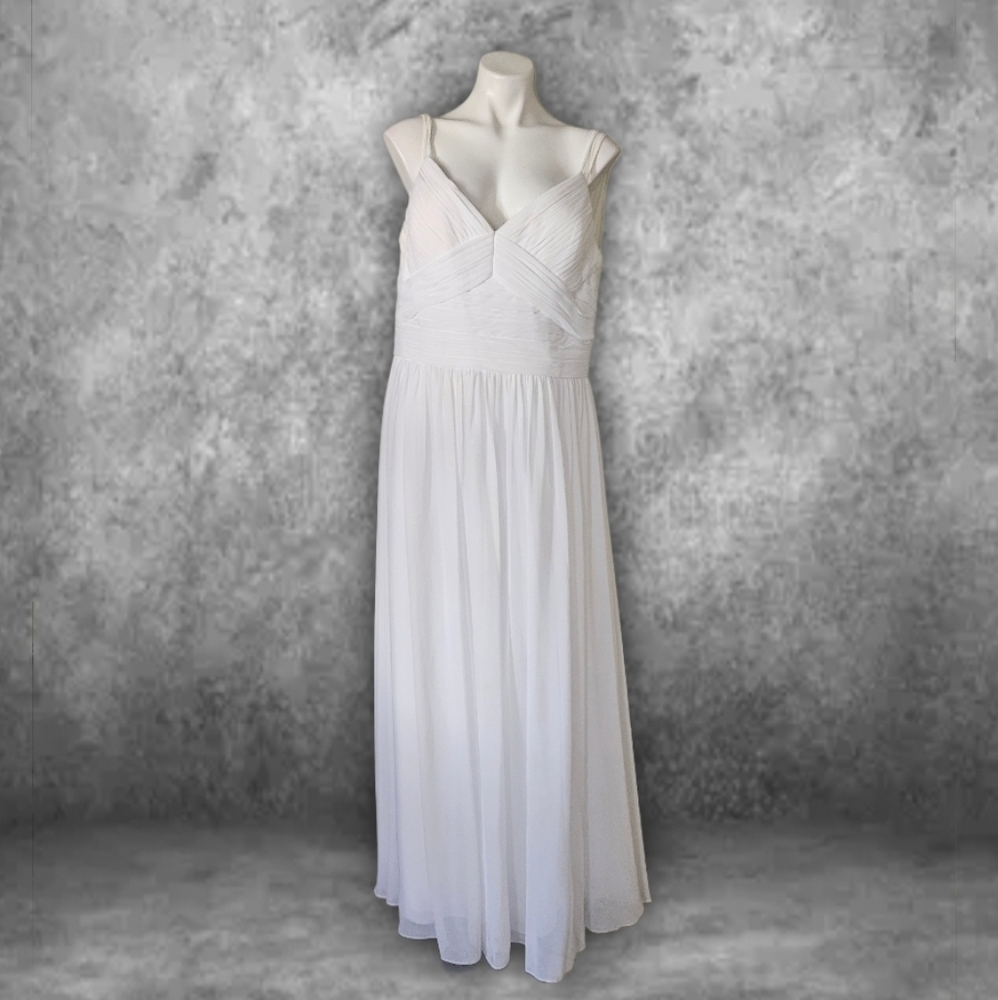 Gather & Gown Plus Size Elegant White Maxi Dress